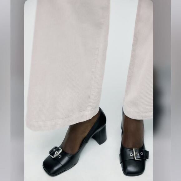 Zara Black SINGLE MONK STRAP LEATHER SHOES 7.5 US - Picture 6 of 16